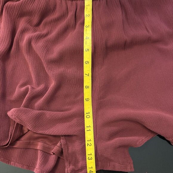 Maroon Love Fire Boho Romper With Embroidered Floral Design & Bell Sleeves - Picture 9 of 12